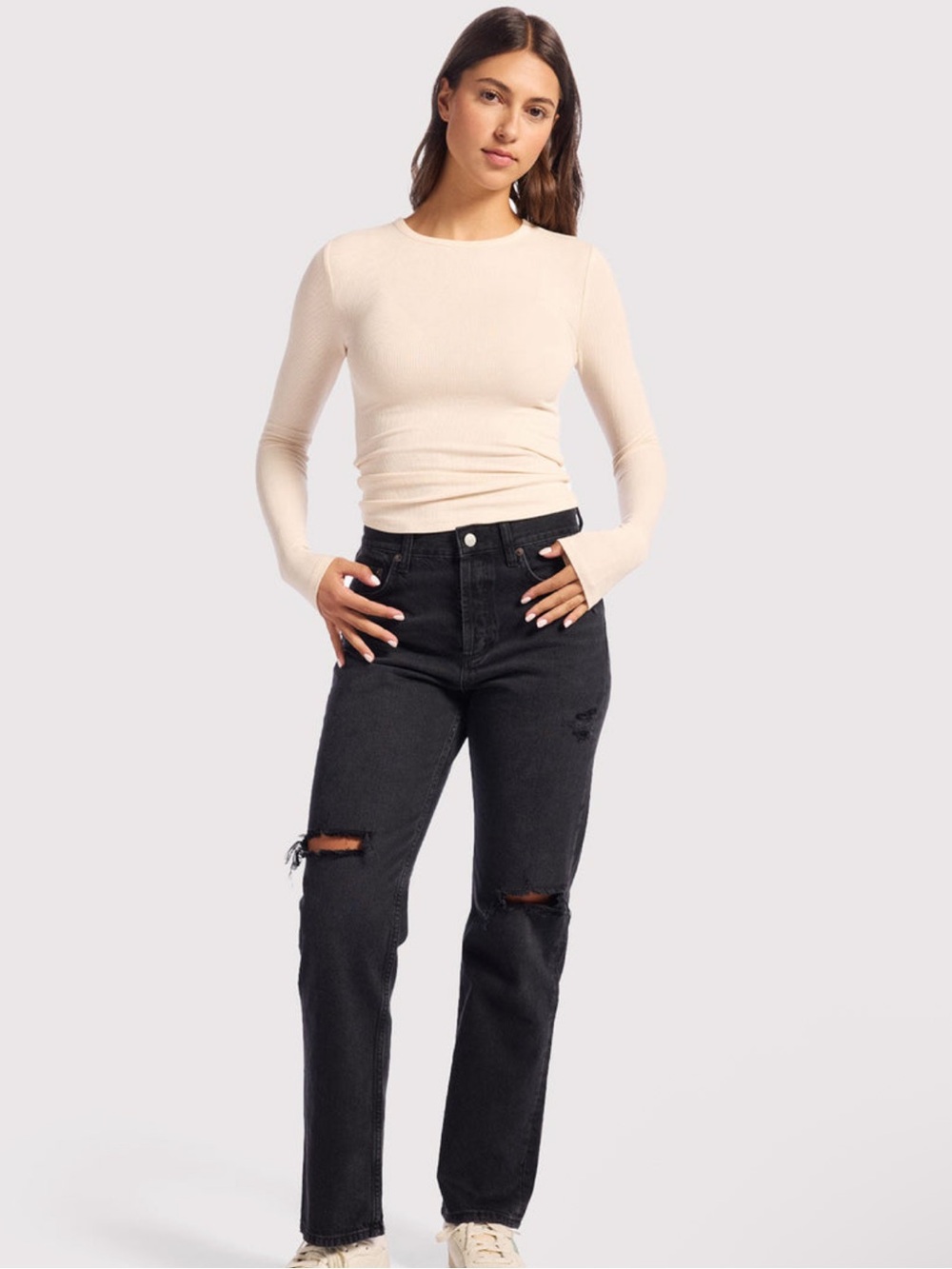 High-Rise Straight-Leg Curvy Fit Jeans